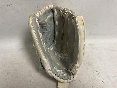 Used Rawlings Highlight Series HFP120GW RH Throw Fastpitch Gloves Grey 12" 11855-S000200760