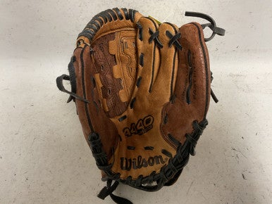 Used Wilson A440 A0440 FP11 RH Throw Fastpitch Gloves Brown 11" 11855-S000200751