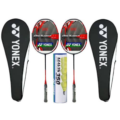 2X Yonex Arcsaber 11 Play Pre Strung Baminton Racquet, Grayish Pearl Bundled...