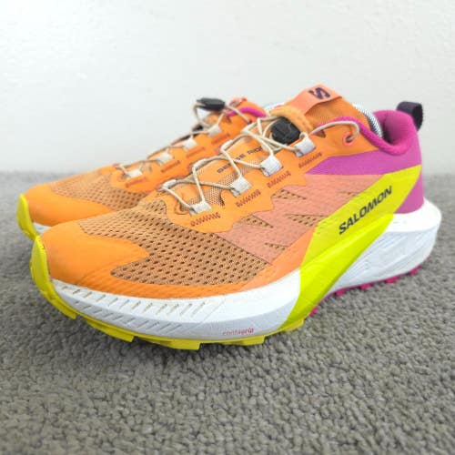 Salomon Sense Ride 5 Womens Size 6.5 Trail Running Shoes Orange Low Top Sneakers