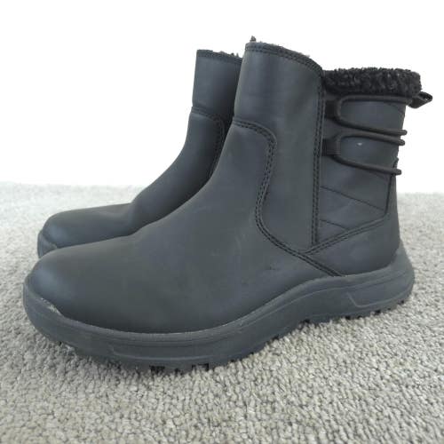 Eddie Bauer Siren Womens 8 Ankle Boots Winter Snow Black Insulated Side Zip
