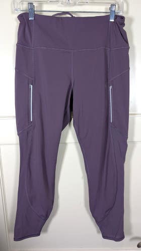 Athleta Rainier Unbrushed 7/8 Tight Purple Activewear Leggings Women's Size: L