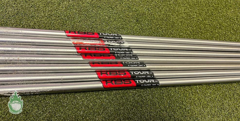 Used KBS TOUR C-Taper 130g 4-PW Extra Stiff Flex Steel Iron Set Shafts