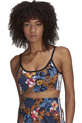 Adidas Her Studio London Sports Bra Women's XS Black Floral Performance APP758
