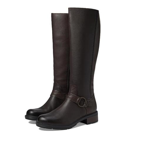 Clarks Hearth Rae Women's US 9.5 Dark Brown Leather Knee-High Boots LION689