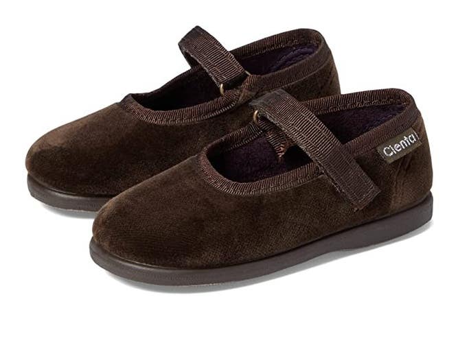 Cienta Flats Toddler 6 Brown Velvet Slip On Round Toe Comfort Mary Jane JOBB720