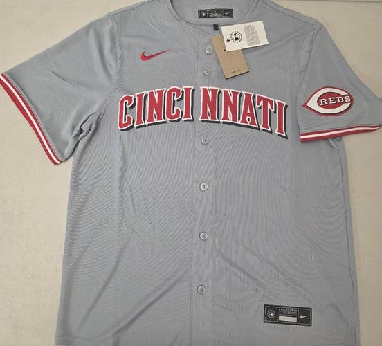60329 Mens CINCINNATI REDS Sewn Baseball Jersey NWT GRAY $115