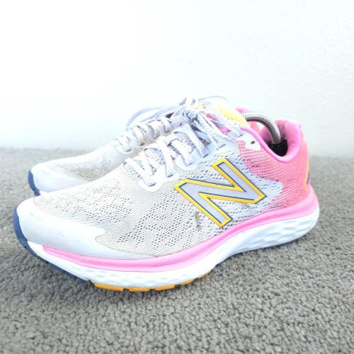 New Balance Fresh Foam 680v7 Womens Size 7.5 Running Shoes White Pink Sneakers