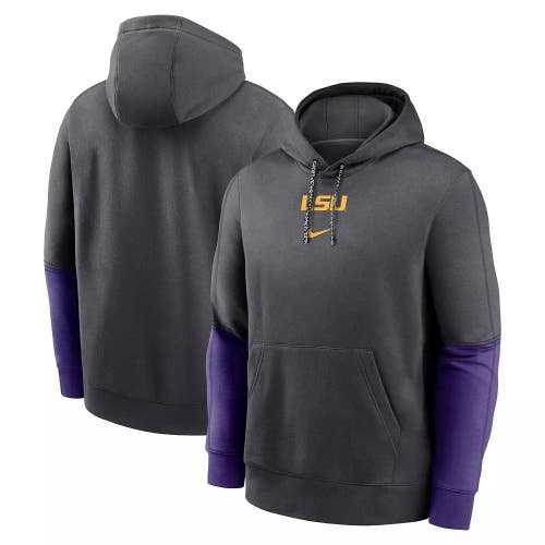 Nike LSU Tigers 2024 Sideline Club Hoodie Men's 2XL Anthracite Pullover DSGL224