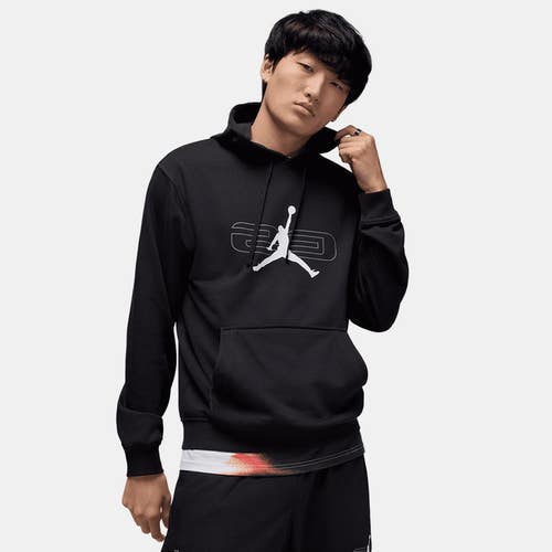 Jordan Sport Crossover Hoodie Men XL Black Graphic Print Fleece Pullover DSGL195
