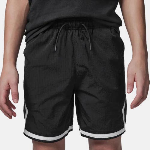 Jordan Poolside Diamond Shorts Kids L Black Woven Drawstring Activewear DSGL222