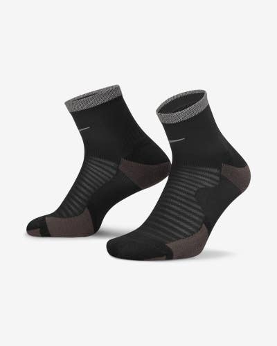 Nike Dri-FIT Spark Ankle Socks Men's 6-7.5 Black Cushioned Activewear DSGL278