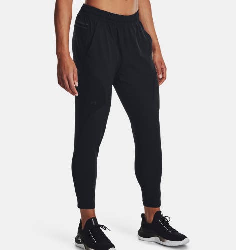 Under Armour Unstoppable Hybrid Pants Women's Medium Black Tapered Leg DSGL127