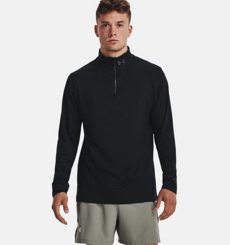 Under Armour Qualifier Running Top Mens S Black Thumbhole Sleeve 1/4 Zip DSGL217