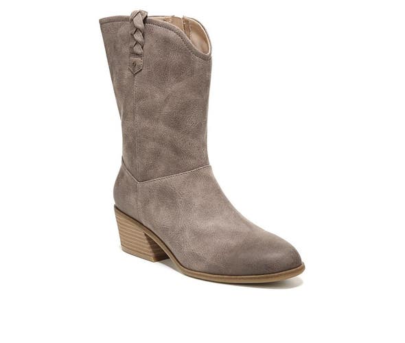 Dr. Scholl's Layla Women's US 7.5 Taupe Suede Block Heel Western Boots RHS7937