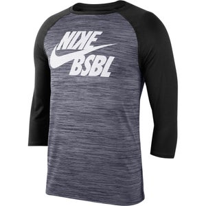 Nike Velocity Legend Shirt's Men's XL Gray Black 3/4 Sleeve Performance DSGL269