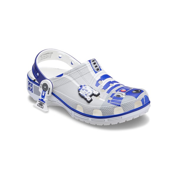 Crocs Star Wars R2D2 Classic 211490-90H Clogs Men's 7 White Slip On Shoes KFC649