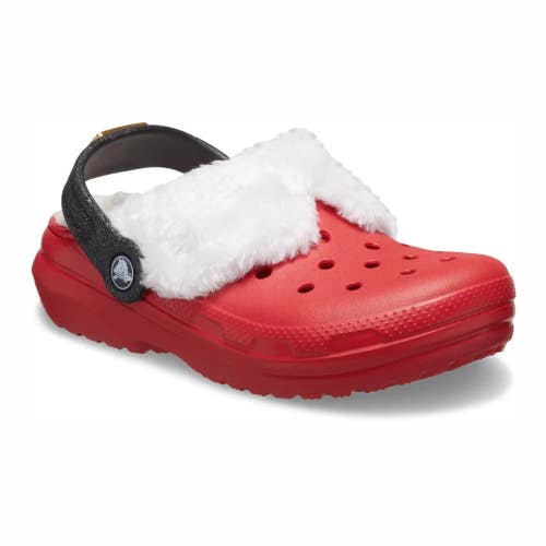 Crocs Classic Lined Santa 210931-6WE Clogs Kids J 1 Red Slip-On Lifestyle KFC692