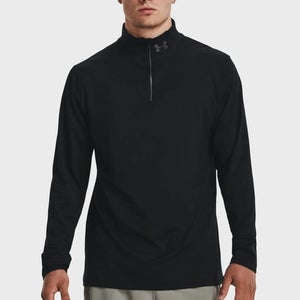 Under Armour Sweatshirt Men's Large Black 1/4 Zip Running Performance DSGL214