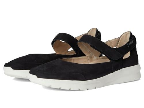 Mephisto Marsia Flats Womens US 10.5 Black White Nubuck Mary Jane Shoes ZOGG1051