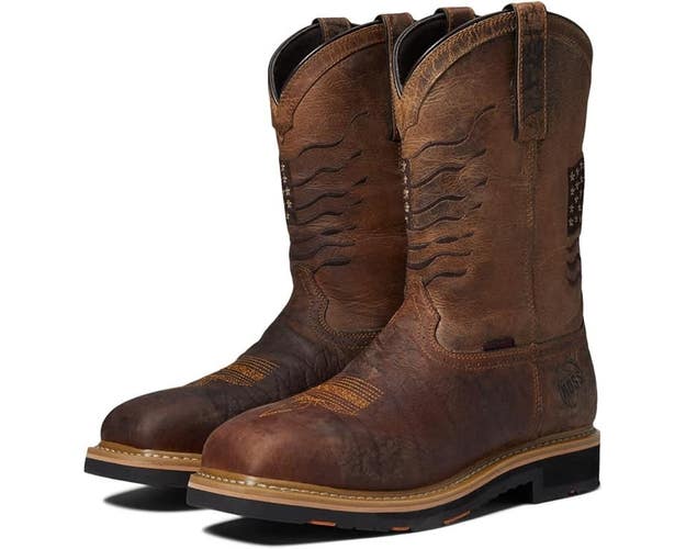Hoss Boot Co Rushmore Western Cowboy Men's 11.5 Brown Com Toe Work Boot ZOGG1084