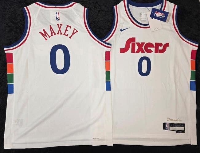 YOUTH Boys 76ers TYRESE MAXEY City Edition Spectrum Basketball JERSEY NWT $80