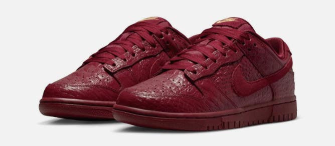 Size 5.5M/7W - Nike Dunk Low Crocodile Team Red Women's (NO BOX) HV4388-600