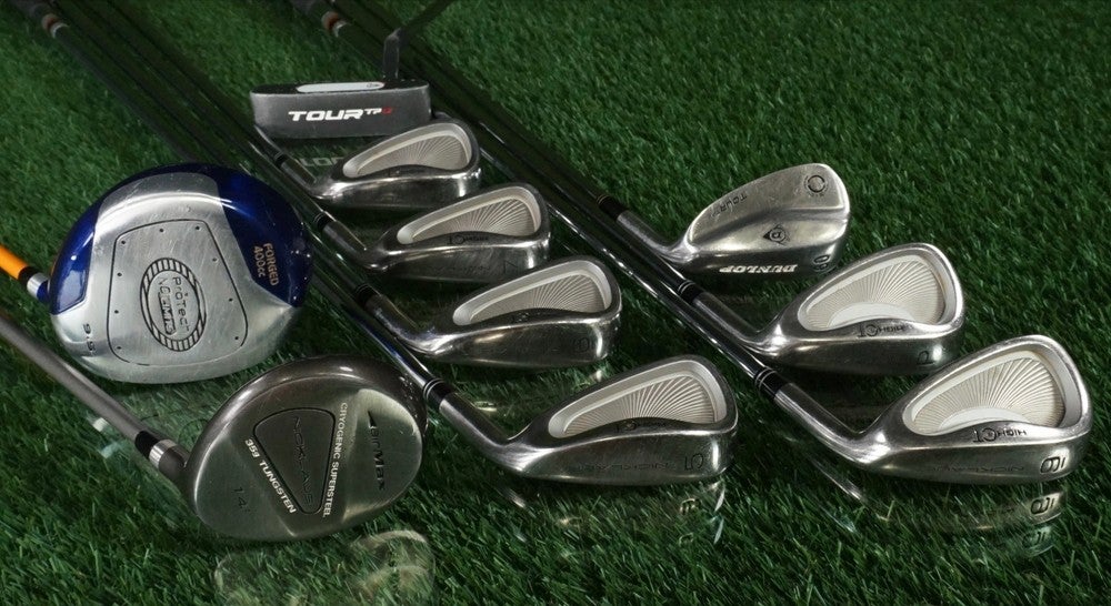 Men's 10pc. Golf Starter Set Nicklaus, Pro-Tech, Tour TP, Dunlop Stiff Flex RH