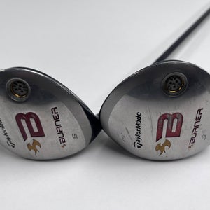 TaylorMade Burner 2008 3 & 5 Fairway Wood Set 15* 18* REAX 49g Regular LH