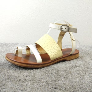 Rag and Bone Sandals Womens 38.5 EU Shoes Leather White Flats Melrose Toe Loop