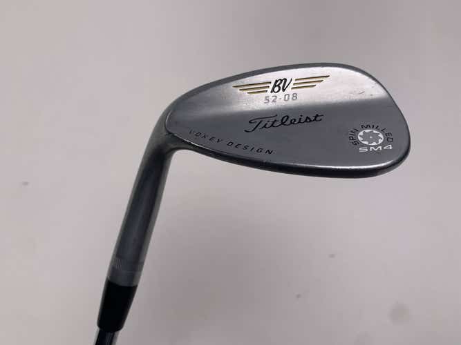 Titleist Vokey Spin Milled SM4 Chrome Gap Wedge GW 52* 8 Wedge Steel Mens LH