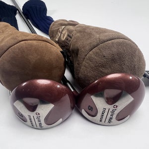 TaylorMade Ti Bubble 3 & 5 Fairway Wood Set 15* 18* Bubble S-90 Plus Stiff RH HC