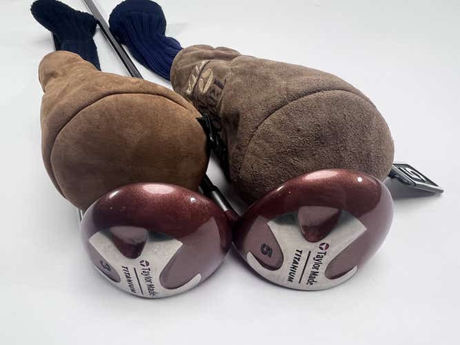 TaylorMade Ti Bubble 3 & 5 Fairway Wood Set 15* 18* Bubble S-90 Plus Stiff RH HC