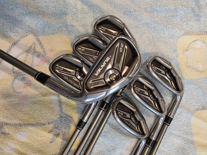 LADIES RIGHT HAND TAYLORMADE BURNER 2.0 GOLF IRON SET 5-P+SW GRAPHITE SUPERFAST