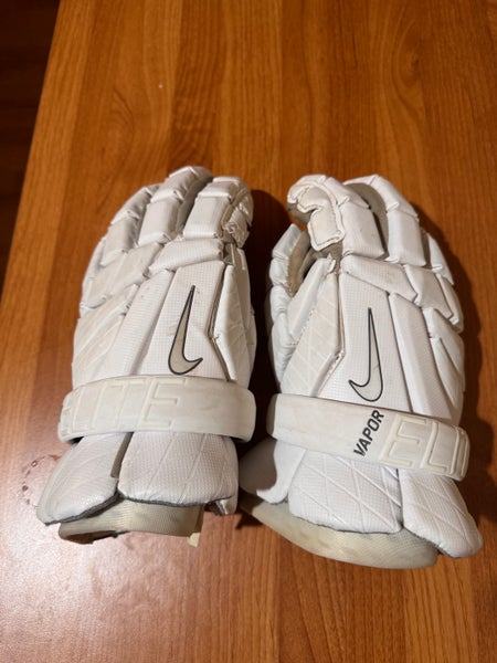 Nike Vapor Elite 3 Lacrosse Gloves - White - Large
