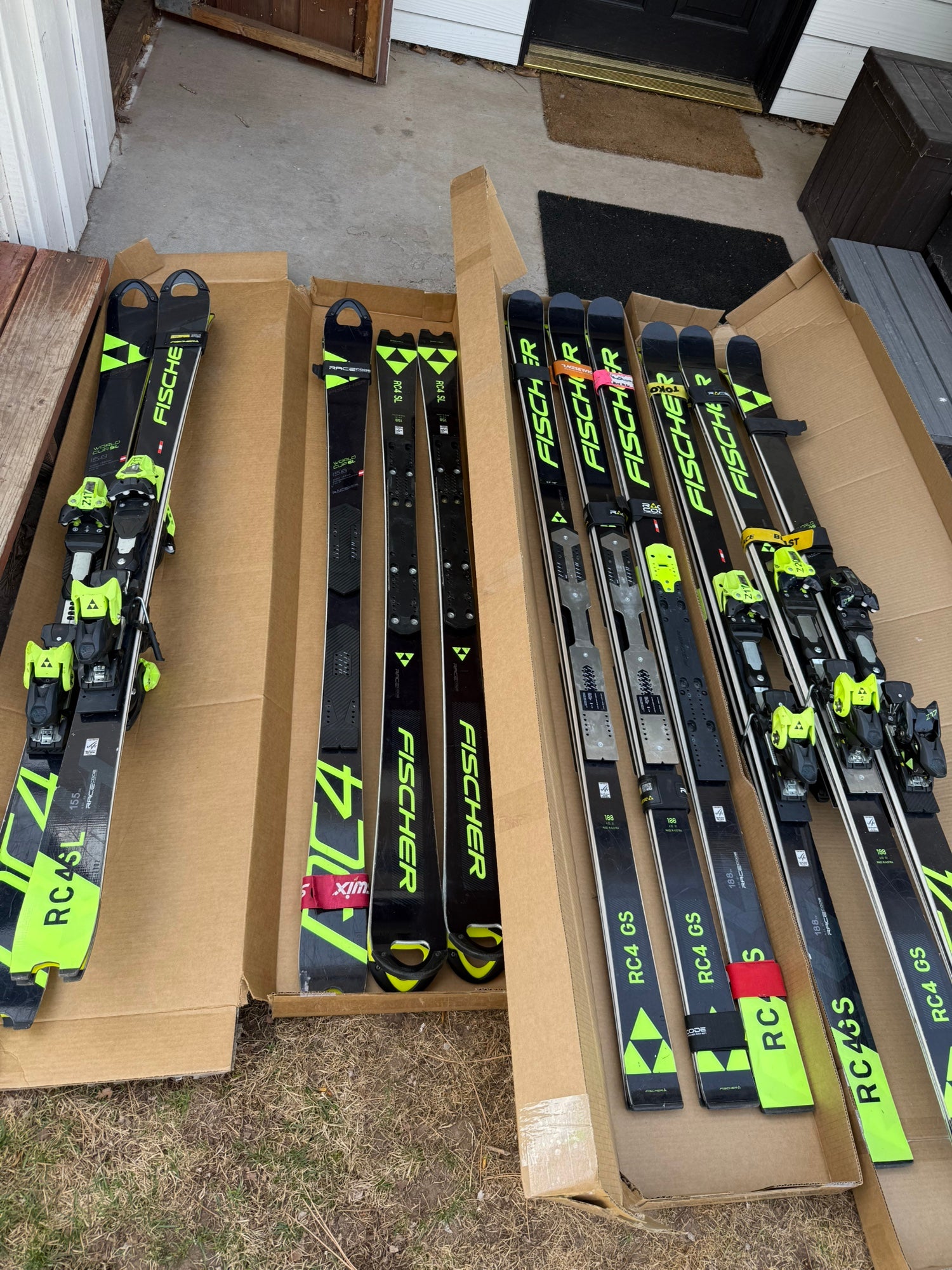 2019 Racing 188 cm Fischer RC4 Race Skis With Bindings Max Din 13
