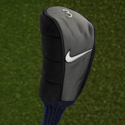 Nike Golf Fairway Wood Headcover 3 Sock Black / Silver / Blue ~ Vintage!