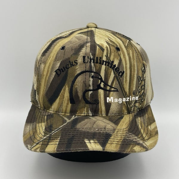 Vintage Ducks Unlimited Advantage Wetlands Camo Snapback Hat Hunting Cap