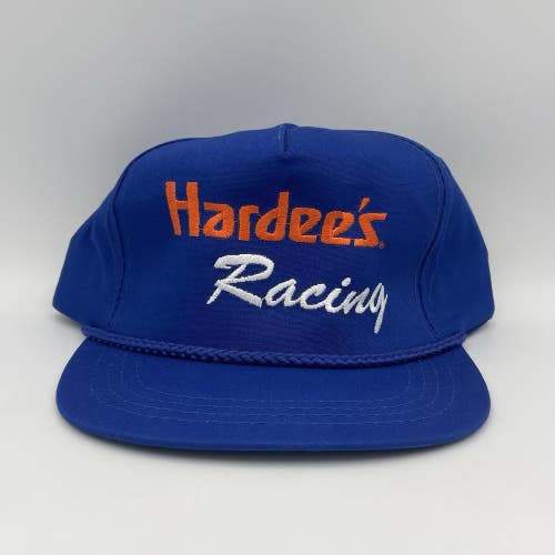 Vintage NOS Hardees Racing Snapback Trucker Rope Hat NASCAR Cap