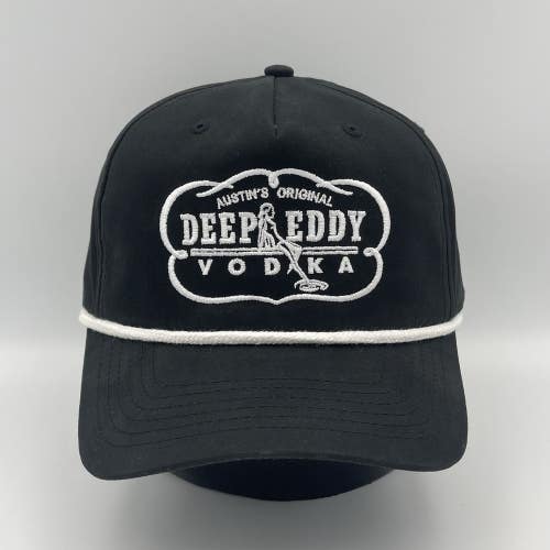 Deep Eddy Vodka Hat Snapback Cap Rope Logo Embroidered Austin Texas Black