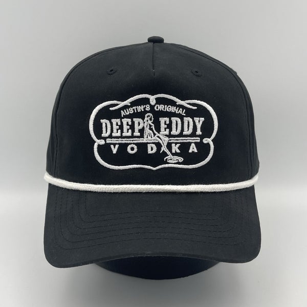 Deep Eddy Vodka Hat Snapback Cap Rope Logo Embroidered Austin Texas Black