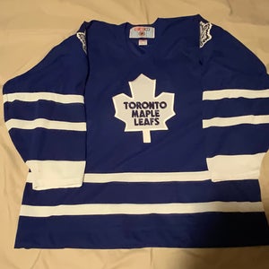 NEW Vintage 1990s Made In Canada CCM Toronto Maple Leafs Home Blue Jersey XXL