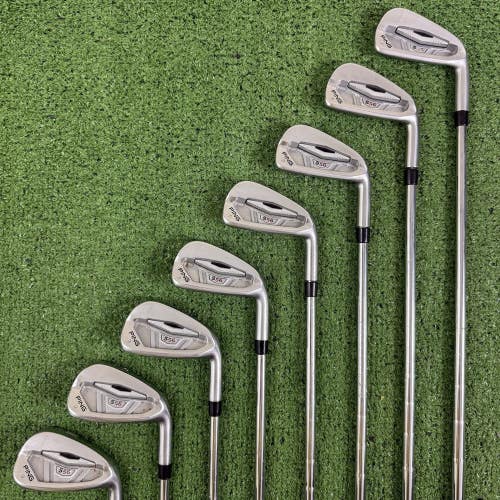 READ Ping S56 Iron Set 3-PW KBS Tour Stiff Flex Steel Yellow Dot +1 Long