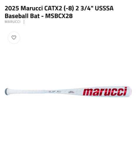2025 Marucci CATX2 Alloy USSSA Certified Bat (-8) 23 oz 31" (Used)