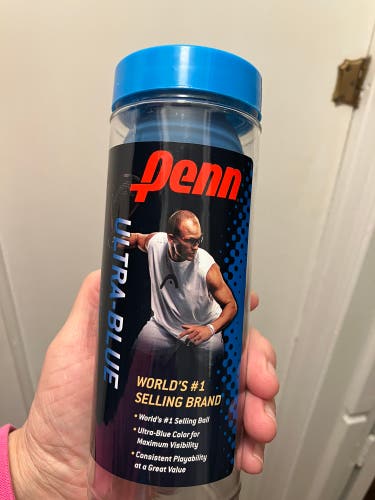 Penn Ultra-Blue Racquetballs 3 Pack NEW Canister