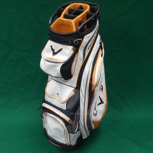 Callaway ORG 14 White/Charcoal/Orange 14-Way Golf Cart Bag w/ Raincover