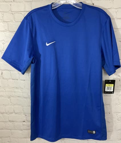 Nike Team Mens Small Crew Neck Sheer Mesh Vented Soccer Shirt Short Sleeved Blue