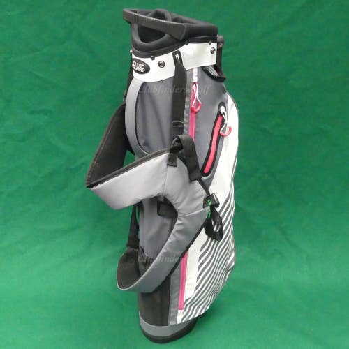 Club Champ Lightweight 4-Way Grey/Pink/White Golf Stand Bag w/ Raincover *READ*
