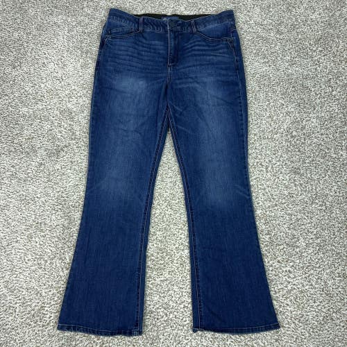 Democracy Jeans Womens 16 Blue Ab Solution Bootcut Stretch Denim Medium Wash