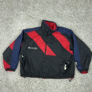 Vintage Columbia Jacket Mens XL Black Red Reversible Puffer Ski 90s Winter Logo